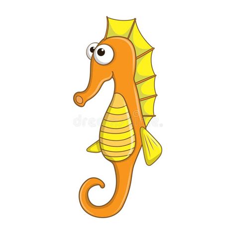 Cartoon Isolated Orange Comic Seahorse Stock Illustrations – 56 Cartoon Isolated Orange Comic ...