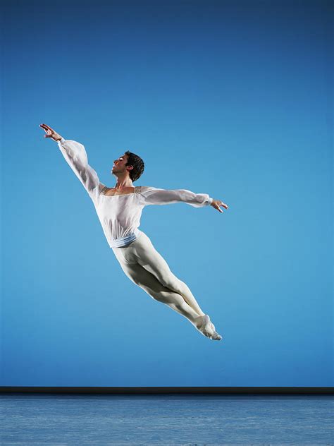 Male Ballet Dancer Leaping On Stage #1 by Thomas Barwick