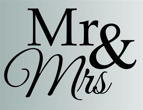 Mr And Mrs Die Cut Vinyl Wall Decal