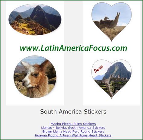 South America Stickers ~ Central and Latin America Stickers