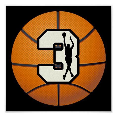 Number 3 Basketball Poster | Zazzle.com in 2022 | Basketball posters ...