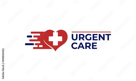 Logo for urgent care with pictogram combination heart love shape and ...