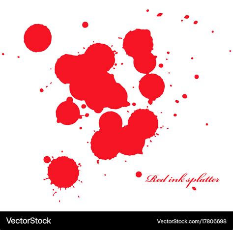 Red ink splatter on white Royalty Free Vector Image