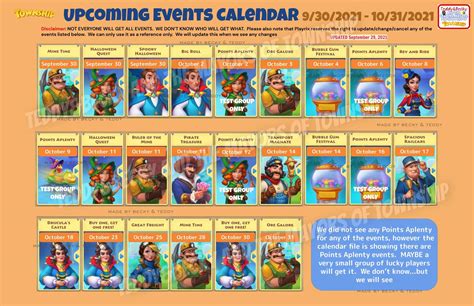 Event Calendar : r/TownshipGame