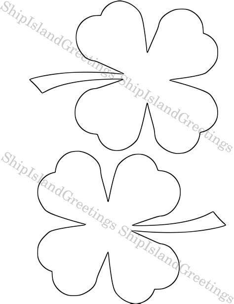 6 Inch Shamrock Template-large Printable Shamrock-st. Patrick's Day-diy Crafts-large 4 Leaf ...