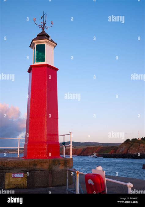 Watchet Harbour Marina lighthouse, Somerset, England, United Kingdom Stock Photo: 31960726 - Alamy