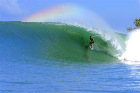 Surfing a rainbow. Photo by Paul Kennedy | サーフィン写真, サーファー, サーフィン ガール