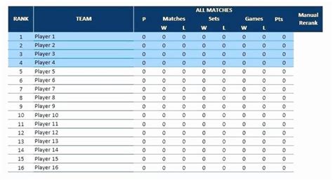 10 Team Bracket Template