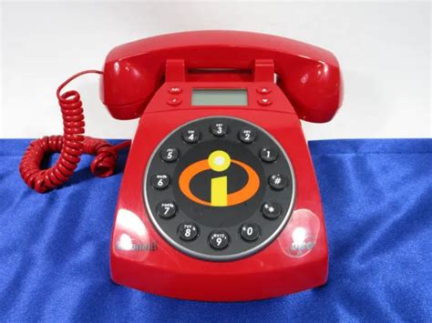 DISNEY PIXAR THE Incredibles Red Landline Corded Telephone Phone Push Button $14.95 - PicClick