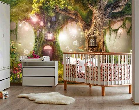 Removable Wallpaper,magical Forest Nursery,magic Tree,fairy Tale,fairytale Forest, Self Adhesive ...