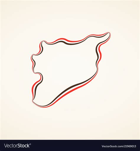 Syria - outline map Royalty Free Vector Image - VectorStock