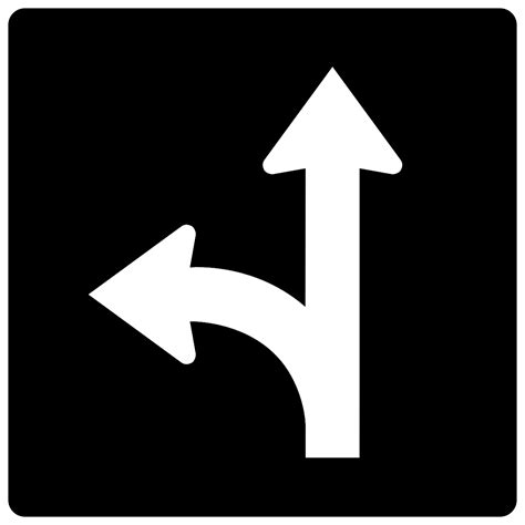 RB-42L Straight Through Or Left Turn Lane Sign - Traffic Depot Signs ...