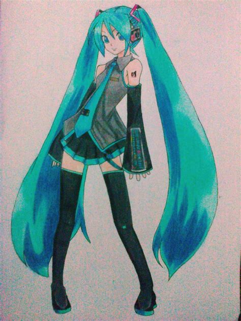 Hatsune Miku fan art draw by EvilCaio