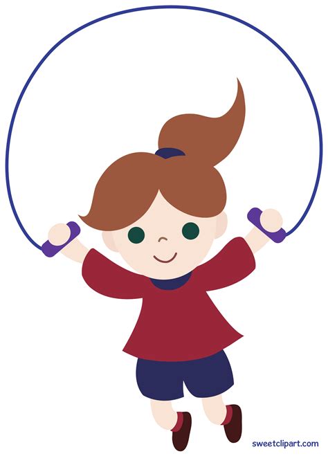 Little Girl Jumping Rope Clipart - Free Clip Art