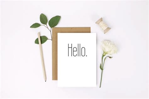 Hello Greeting Card Printable Instant Download Blank Card | Etsy