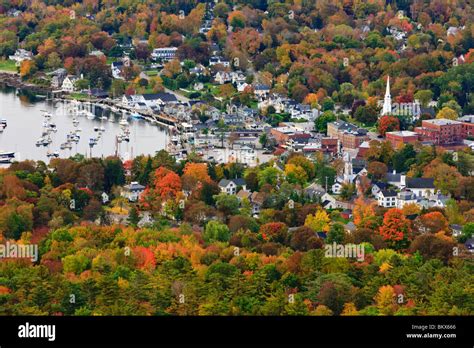 Camden, Maine as seen from Mount Battie in Camden Hills State Park ...