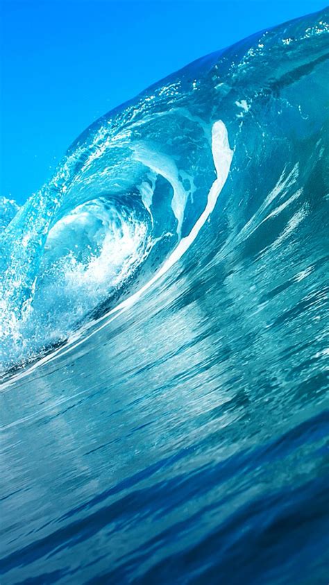 750x1334 Ocean, waves, blue, sea waves wallpaper | Ocean waves ...