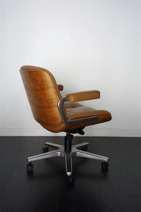 Vintage Leather Office or Desk Chair Swiss by Martin Stoll, 1970s at ...