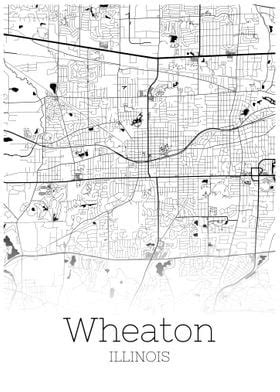 'Wheaton Illinois map' Poster by RelDesign | Displate