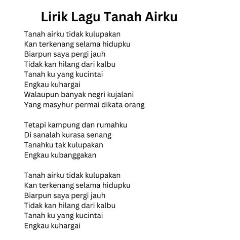 Lirik Lagu Tanah Airku Ciptaan Ibu Sud Beserta Maknanya