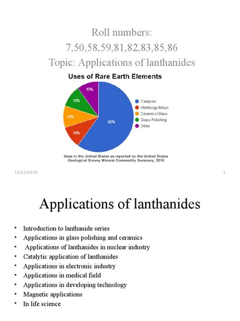 Applications of Lanthanides | Lanthanide | Chemistry