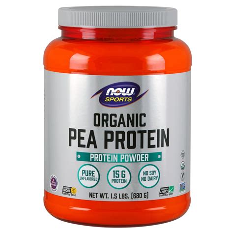 NOW Foods Sports Organic Pea Protein Powder Pure Unflavored -- 1.5 lbs ...