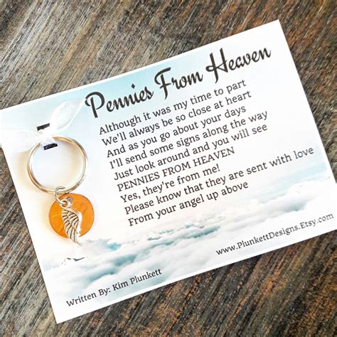 Pennies From Heaven Keychain Original Poem With Penny & | Etsy