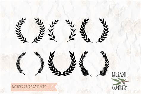 Laurel leaves bundle cut file in SVG, DXF, PNG, PDF, EPS formats By SVGBreweryDesigns ...