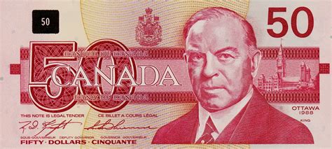 Canada 50 Dollars banknote 1988 Mackenzie King|World Banknotes & Coins Pictures | Old Money ...
