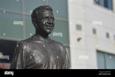 The Jimmy Armfield statue outside Bloomfield Road Stock Photo - Alamy