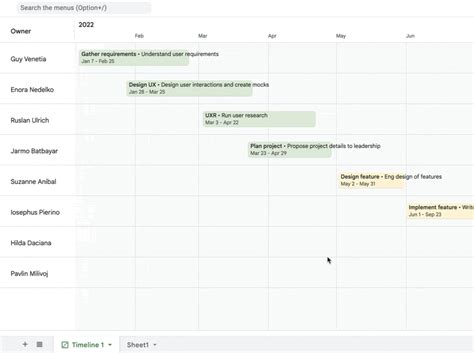 Manage Projects and Tasks with Timeline View in Google Sheets | UNLV Information Technology