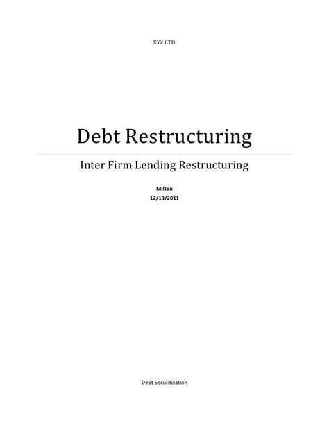 Debt restructuring