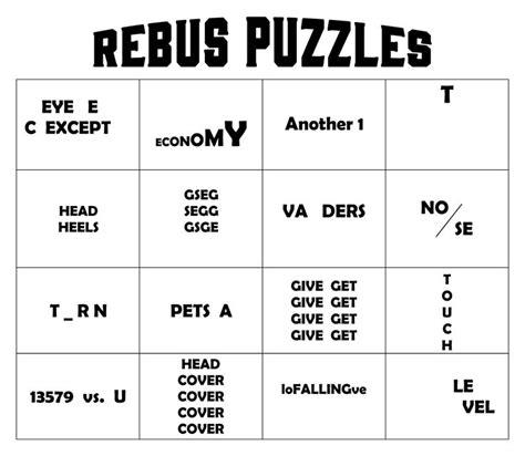 Rebus Puzzles Worksheets | Printablee