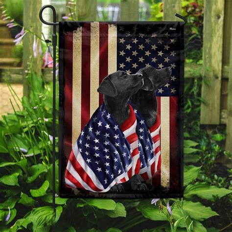 Impressive Black Labrador Retrievers Flag Flagwix™ Labrador Retrievers U.S Patriot Flag - Flagwix