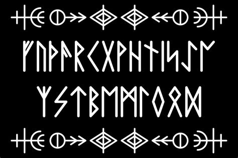 Rune alphabet. Ancient Viking characters letters. Mystical symbols. Esoteric, occult, magic ...