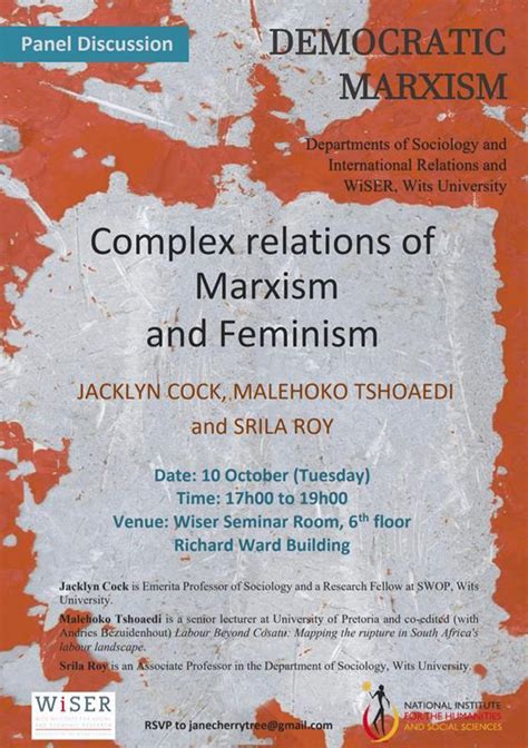 DM Public Panel: Complex Relationships of Feminism and Marxism | Wits Institute for Social and ...