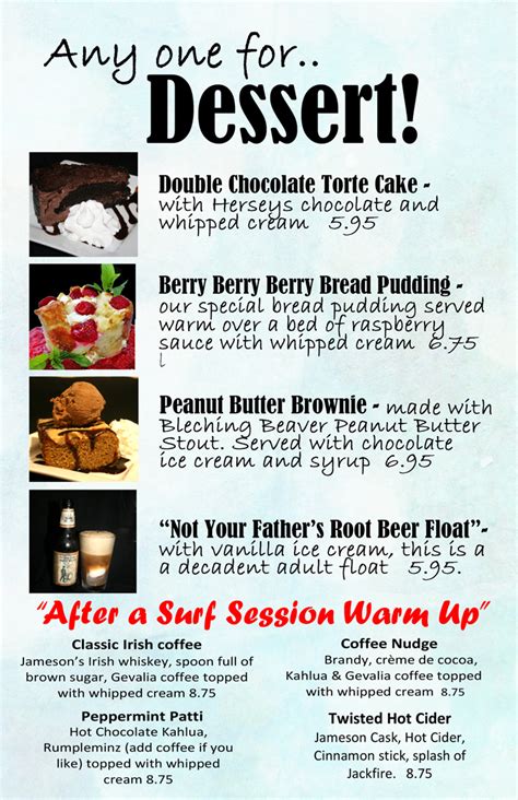 Desserts, Beer, Wine, & Cocktails - The Longboard Restaurant and Pub Springdale - Huntington ...