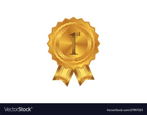 First prize ribbon award logo guarantee luxury Vector Image