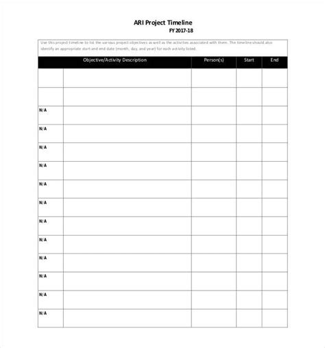 Project Timeline Planner Template | Free Word Templates