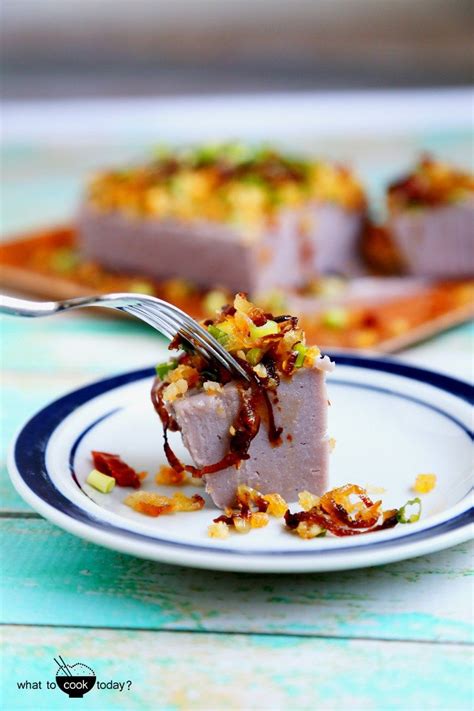 Easy steamed taro cake with dried shrimp toppings (o kue) | What To ...