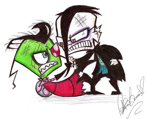 Zim and Dib Fight - Invader Zim Fan Art (10952795) - Fanpop