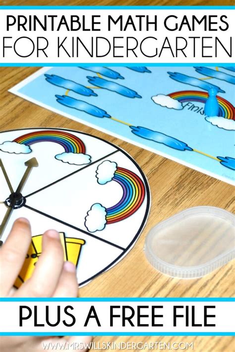 Engaging Math Games for Kindergarten Printable Free File Activity TOO!