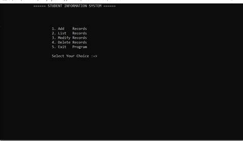 Student Information System In C++ with Source Code - Source Code & Projects