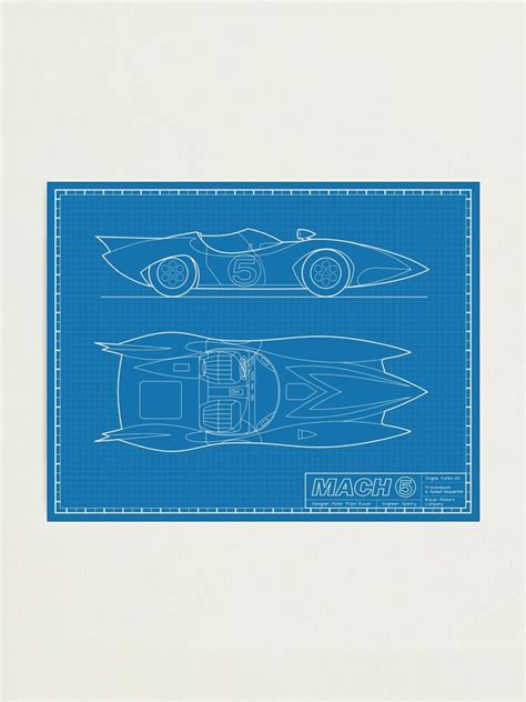 "Mach 5 Blueprint - Manga Anime Speed Racer" Photographic Print for Sale by GoBotGraphics ...