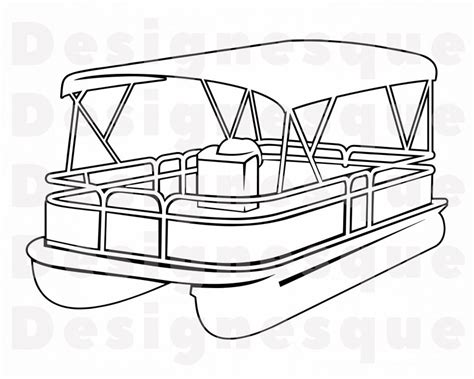 Pontoon Boat Outline 4 SVG Pontoon Boat SVG Pontoon Boat | Etsy