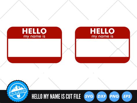 Hello My Name is SVG | Blank Name Tag Graphic by lddigital · Creative ...