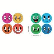 Cartoon Colored Circle Stickers Rolling Face Greeting - Temu