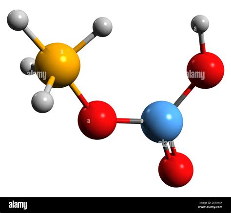 3D image of Ammonium bicarbonate skeletal formula - molecular chemical ...