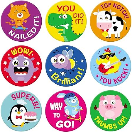 Amazon.com: Teacher Reward Motivational Stickers for Children (Set of ...