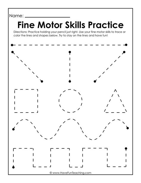 Fine Motor Skills Practice Worksheet - Have Fun Teaching | Preschool writing, Writing practice ...